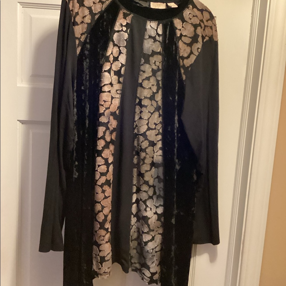 LOGO velvet mix top